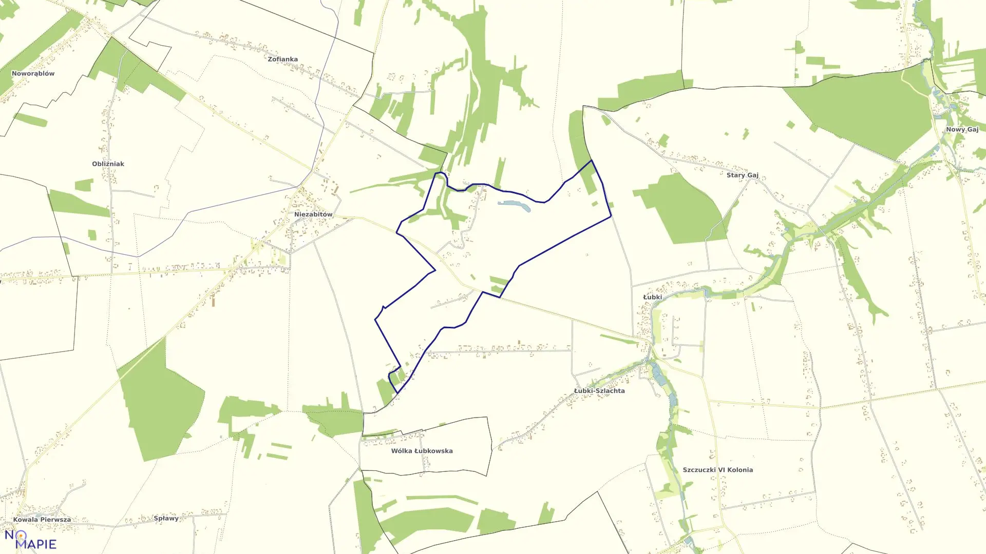 Mapa obrębu 03-KOCIANÓW w gminie Poniatowa