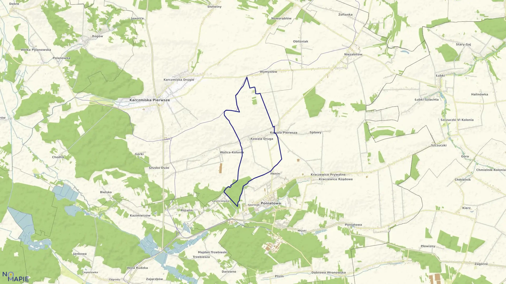 Mapa obrębu 05-KOWALA   DRUGA w gminie Poniatowa