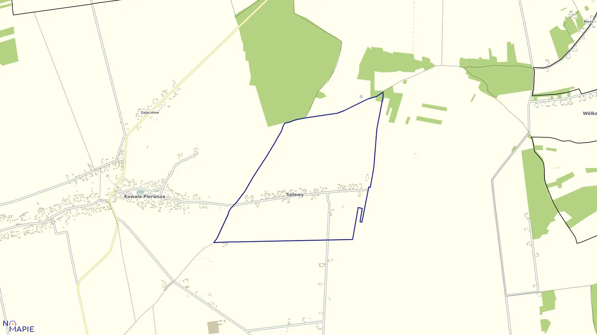 Mapa obrębu 14-SPŁAWY w gminie Poniatowa