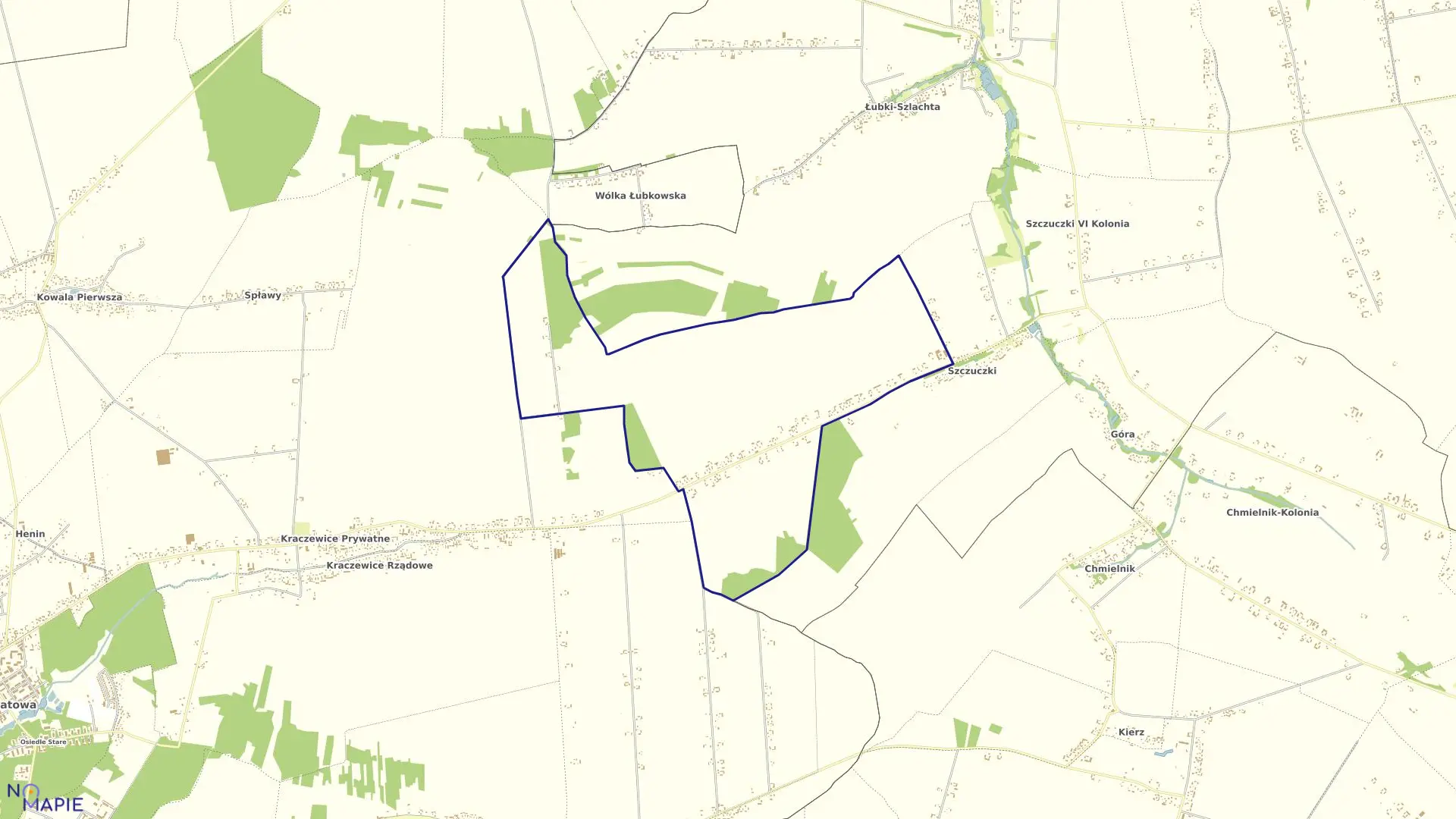 Mapa obrębu 16-SZCZUCZKI - KOLONIA w gminie Poniatowa