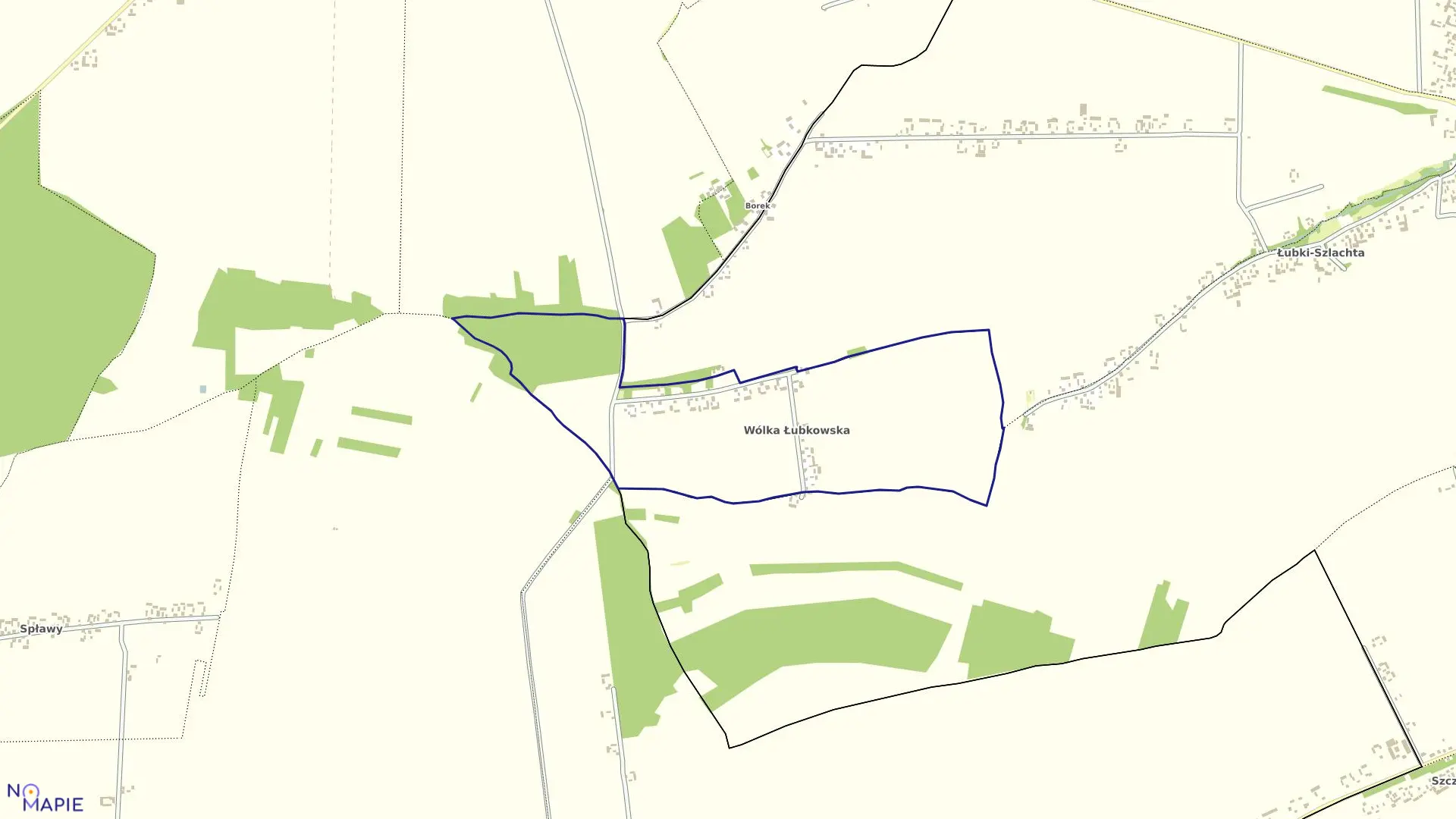 Mapa obrębu 17-WÓLKA ŁUBKOWSKA w gminie Poniatowa